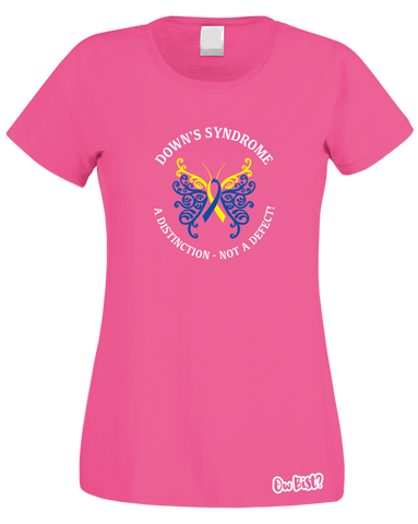 Betty's Butterfly Down's Syndrome Awareness T-Shirt (Ladies)