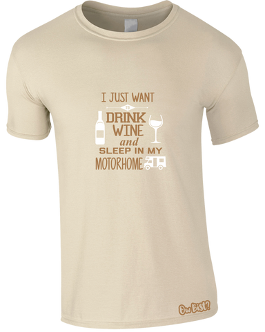 Motorhome & Drinking Wine T-Shirt (Men's)