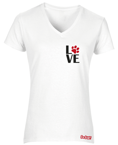 Love (Dog) V-Neck T-Shirt - (Ladies)