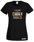 Drinking Beer & Caravan T-Shirt (Ladies)