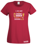 Drinking Beer & Caravan T-Shirt (Ladies)