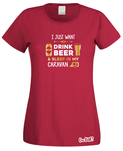 Drinking Beer & Caravan T-Shirt (Ladies)