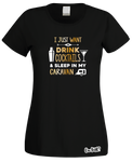 Drinking Cocktails & Caravan T-Shirt (Ladies)