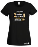 Drinking Cider & Motorhome T-Shirt (Ladies)