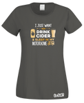 Drinking Cider & Motorhome T-Shirt (Ladies)