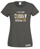 Drinking Cider & Motorhome T-Shirt (Ladies)