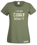 Drinking Cider & Motorhome T-Shirt (Ladies)