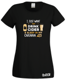 Drinking Cider & Caravan T-Shirt (Ladies)