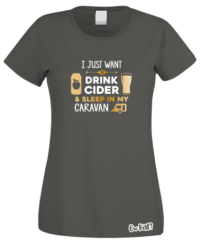 Drinking Cider & Caravan T-Shirt (Ladies)