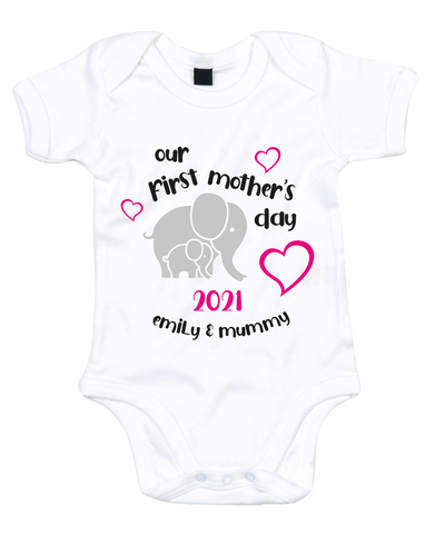 Personalised 1st Mother's Day Baby Vest (White)